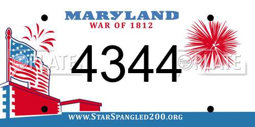 4344 Maryland License Plate