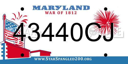 43440CJ Maryland License Plate