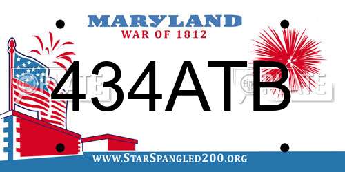434ATB Maryland License Plate