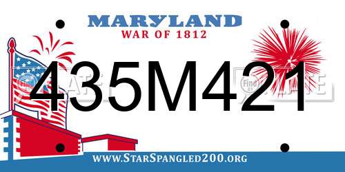 435M421 Maryland License Plate