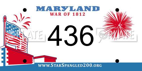 436 Maryland License Plate
