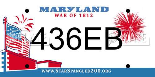 436EB Maryland License Plate