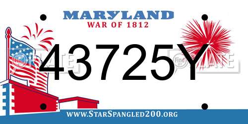 43725Y Maryland License Plate