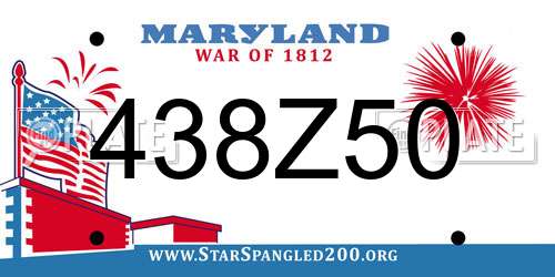 438Z50 Maryland License Plate