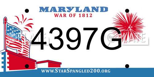 4397G Maryland License Plate