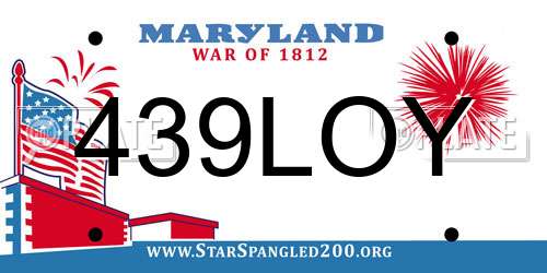 439LOY Maryland License Plate
