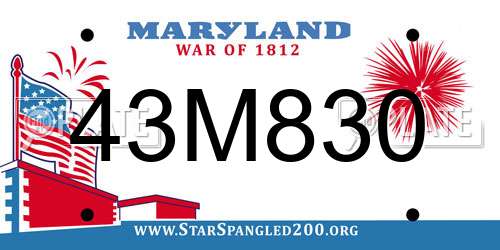 43M830 Maryland License Plate