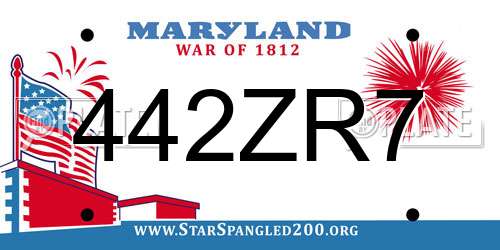 442ZR7 Maryland License Plate