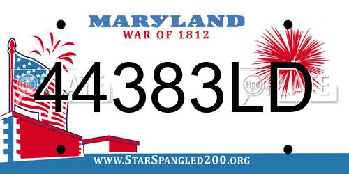 44383LD Maryland License Plate