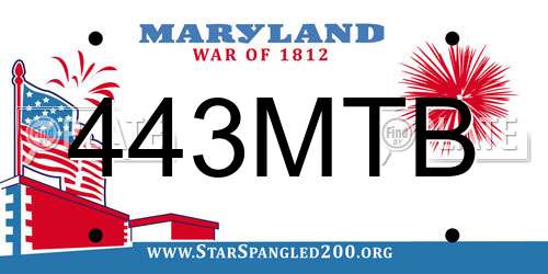 443MTB Maryland License Plate