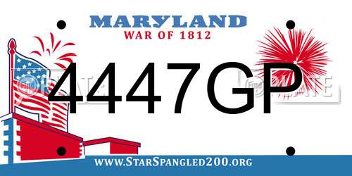 4447GP Maryland License Plate