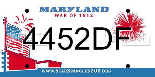 4452DF Maryland License Plate