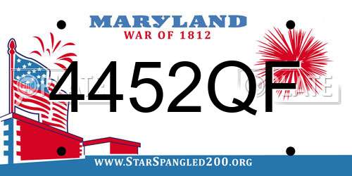 4452QF Maryland License Plate
