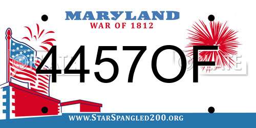 4457OF Maryland License Plate