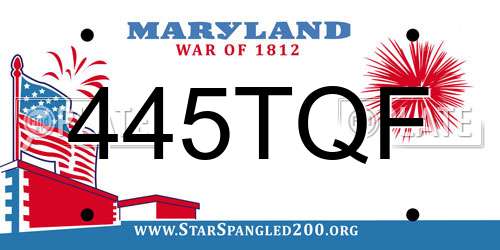 445TQF Maryland License Plate