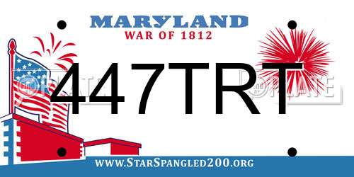 447TRT Maryland License Plate