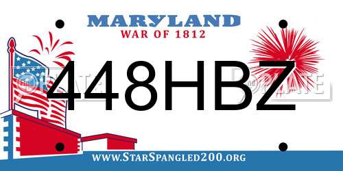 448HBZ Maryland License Plate