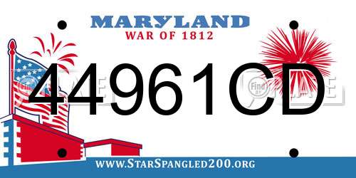 44961CD Maryland License Plate