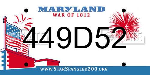 449D52 Maryland License Plate