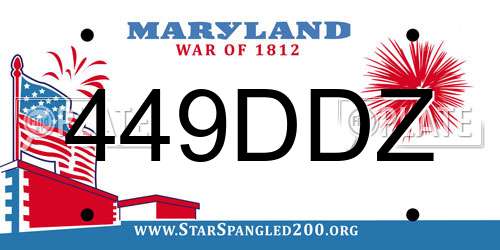 449DDZ Maryland License Plate