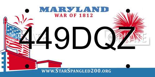 449DQZ Maryland License Plate