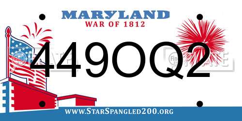 449OQ2 Maryland License Plate
