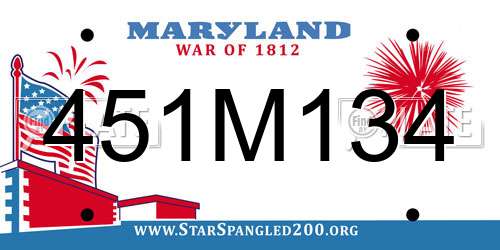 451M134 Maryland License Plate