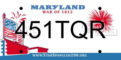 451TQR Maryland License Plate