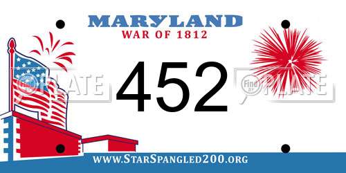 452 Maryland License Plate