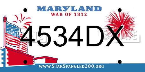 4534DX Maryland License Plate