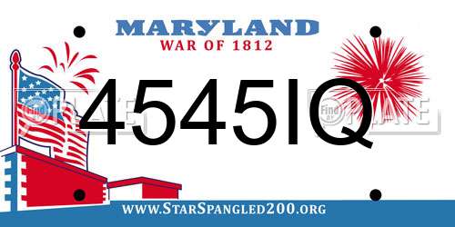 4545IQ Maryland License Plate