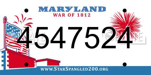 4547524 Maryland License Plate