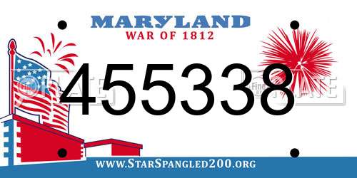 455338 Maryland License Plate