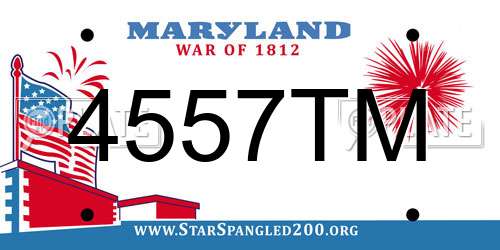 4557TM Maryland License Plate