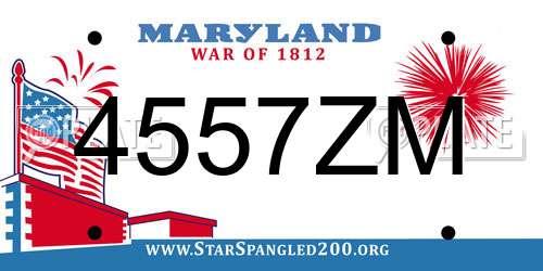 4557ZM Maryland License Plate