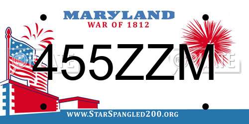 455ZZM Maryland License Plate