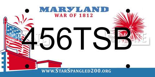 456TSB Maryland License Plate