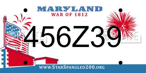456Z39 Maryland License Plate
