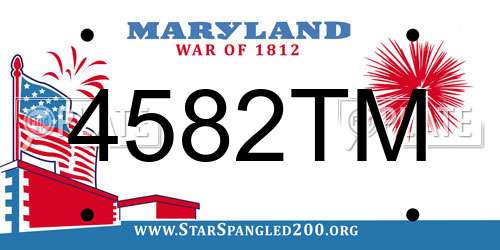 4582TM Maryland License Plate