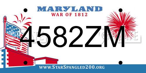 4582ZM Maryland License Plate