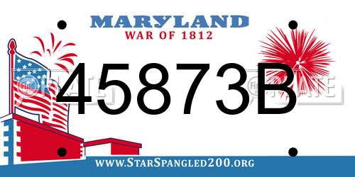 45873B Maryland License Plate