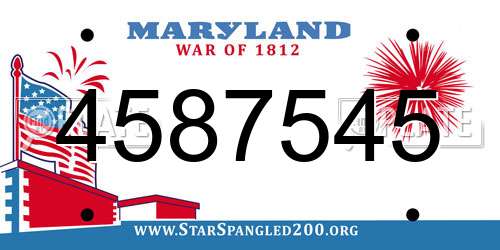 4587545 Maryland License Plate