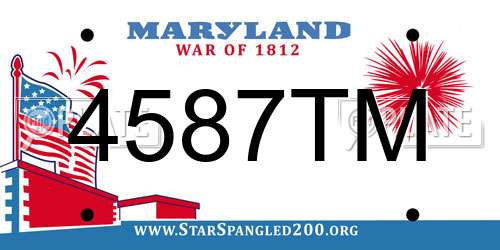 4587TM Maryland License Plate