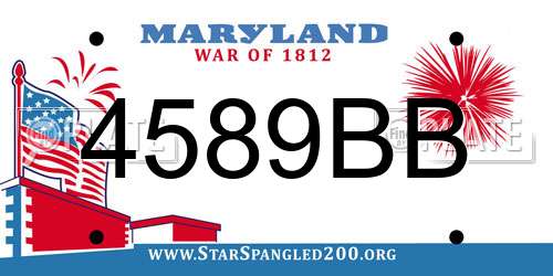4589BB Maryland License Plate
