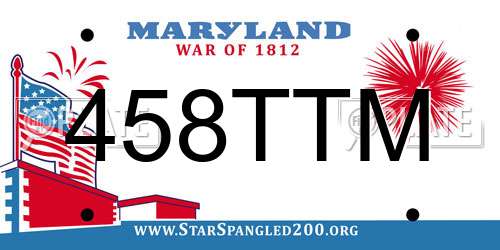 458TTM Maryland License Plate