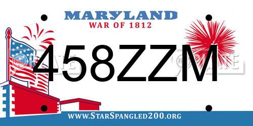 458ZZM Maryland License Plate