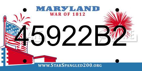 45922B2 Maryland License Plate