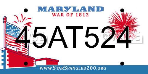 45AT524 Maryland License Plate