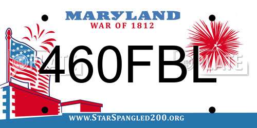 460FBL Maryland License Plate