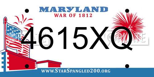4615XQ Maryland License Plate